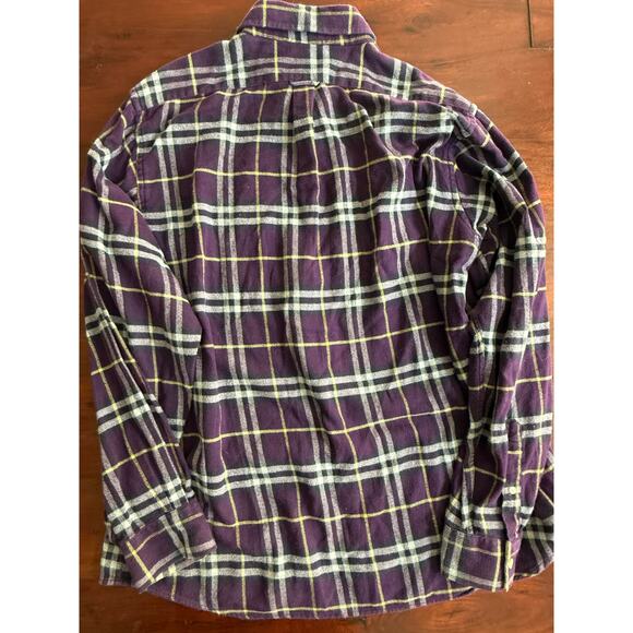 Burberry London womens purple plaid flannel size XL 100% cotton - Picture 6 of 6
